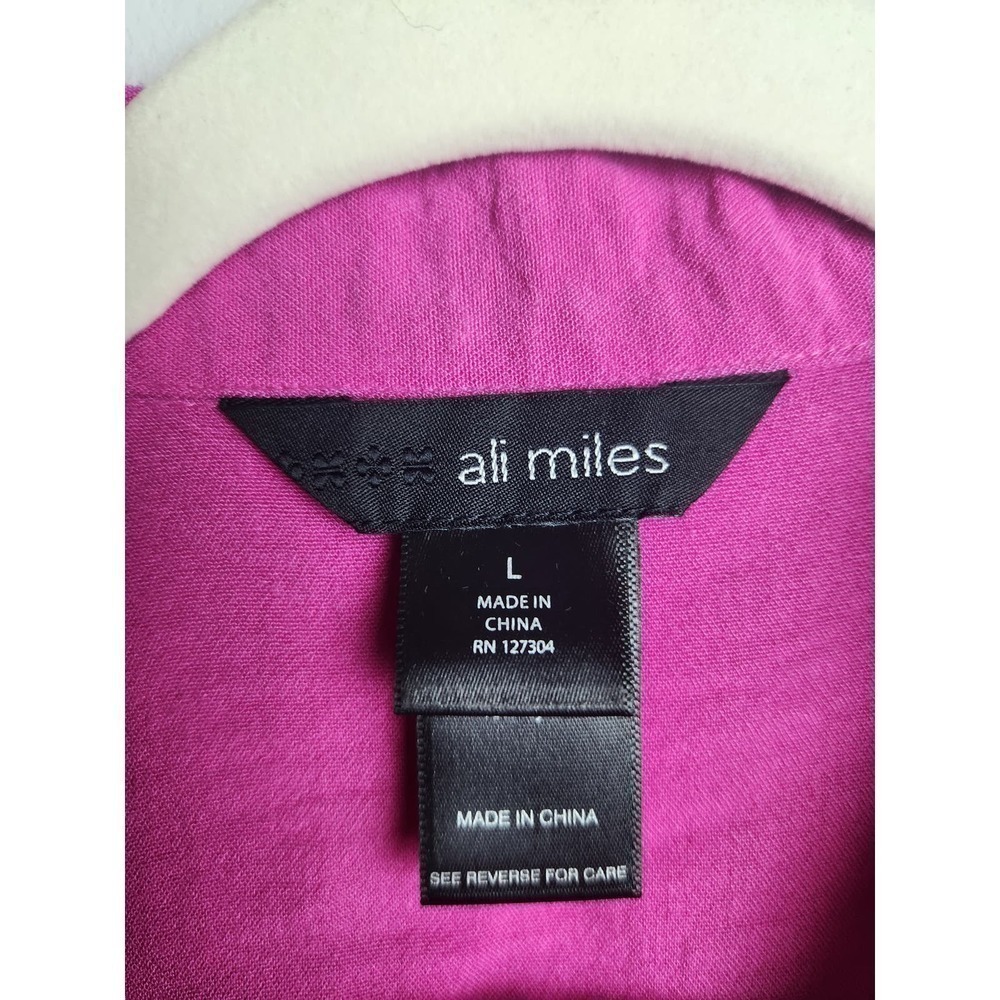 Ali Miles Button front back pink Blouse Lagenlook Boho sz L - Picture 6 of 9